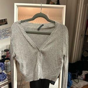 V neck brandy melville grey cardigan